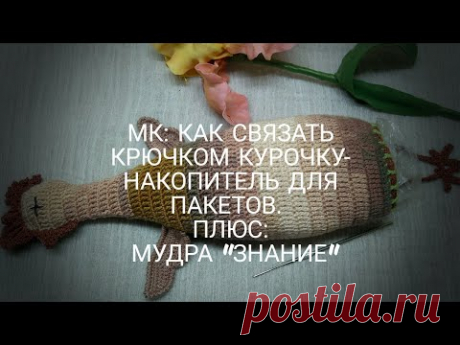 Как связать крючком Курочку-тушку (накопитель для пакетов). Плюс: упражнение для рук- мудра "Знание"