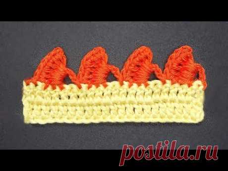 Зубчатая кайма крючком Уроки вязания для начинающих Crochet border