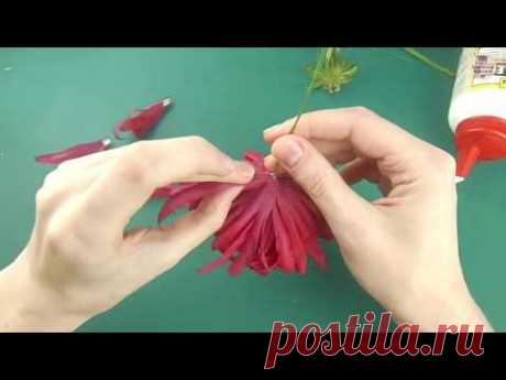 хризантема  из шёлка   проморолик