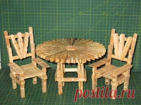 ¿ CÓMO HACER UNA MESA CON SILLA CON GANCHOS DE MADERA ?