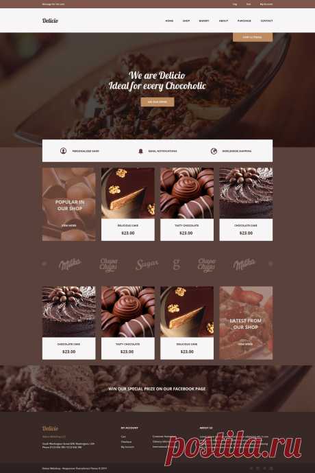 Delicio is an #Bakery and #Food #eCommerce #HTML #Template. This #theme is responsive and built with twitter #Bootstrap 3 framework.