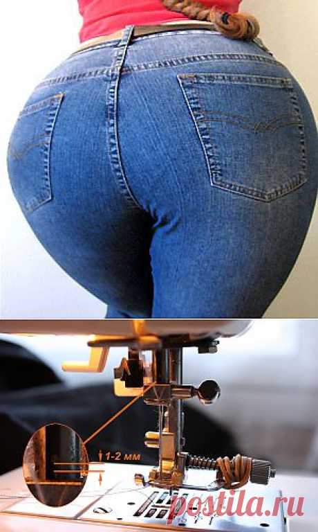 Как шить плотную джинсовую ткань, отстрочки джинсы.