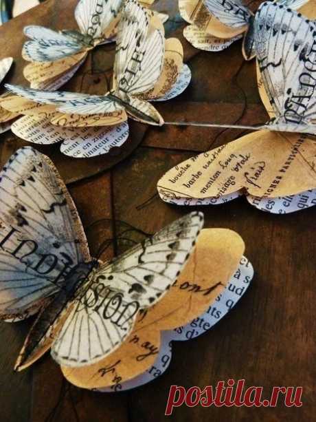 Бабочки из бумаги. Шаблон