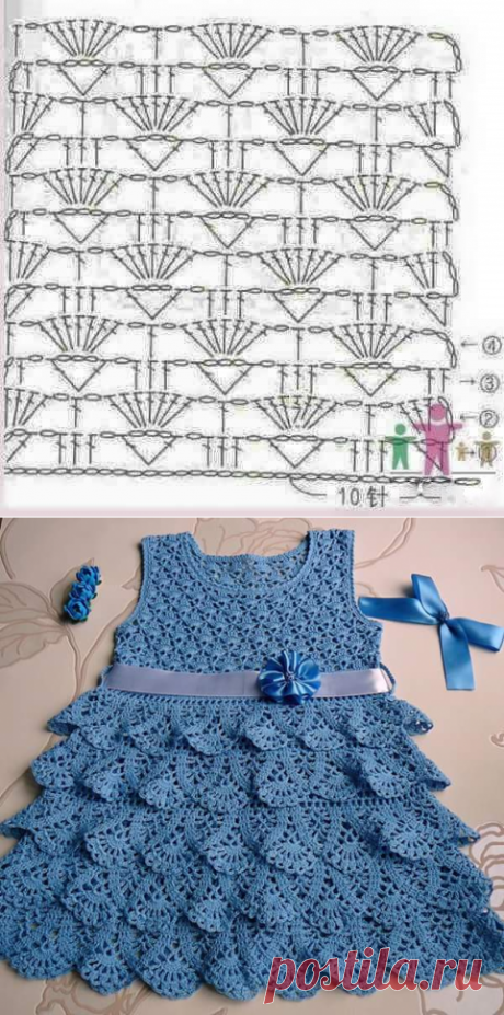 This dress is an elegance in this work in crochet yarn patterns with graph. | Crochet Patterns