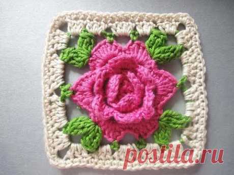 РОЗА в квадрате ROSE squared Crochet