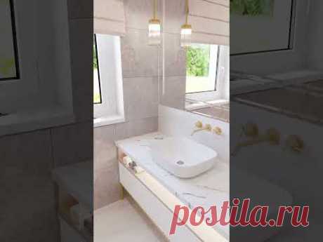 Дизайн интерьера ванной комнаты в проекте загородного дома