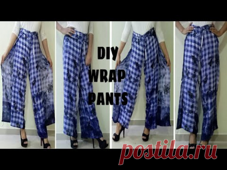 Convert Saree/Dupatta into Wrap Pant/ DIY Wrap in 10 minutes (Hindi)