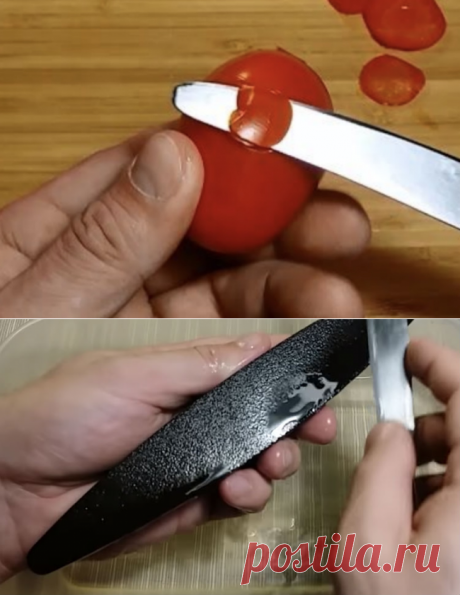 Нож теперь срезает даже кожицу с помидор: заточили за 10 минут