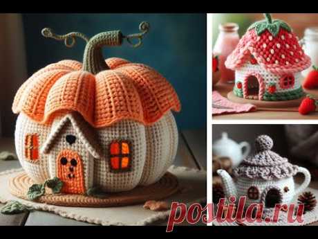 Hand knitted yarn house（Creative sharing） #knittedtoys #crochet #knittingmodels