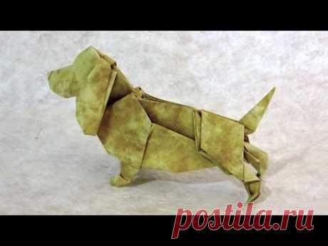 Оригами собака - как сделать из бумаги бассет-хаунда, +видео