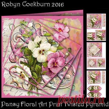 Pansy Floral Art Print Twisted Pyaramid