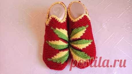 Плетени Терлици #72 - (Knitted Slippers) (Тапочки спицами) (Patik) (Pantufas passo a passo