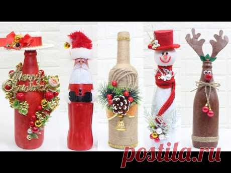 11 Christmas bottle decoration ideas | Home decorating ideas easy