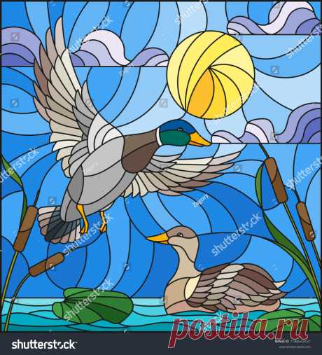 Illustration Stained Glass Style Ducks On: vector de stock (libre de regalías) 1186043437 | Shutterstock Descubre Illustration Stained Glass Style Ducks On imágenes de stock en HD y millones de otras fotos de stock, objetos en 3D, ilustraciones y vectores libres de regalías en la colección de Shutterstock.  Se agregan miles de imágenes nuevas de alta calidad todos los días.