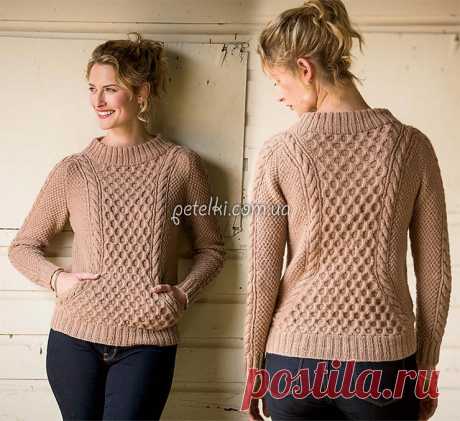 Стильный пуловер Ropemaker. Описание, схемы вязания