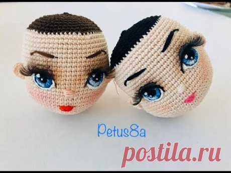 Como bordar y pintar ojos en tus muñecas amigurumis by Petus