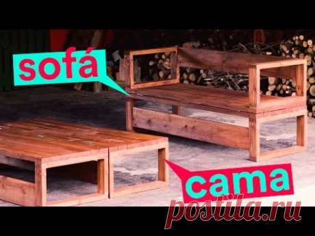 DIY - SOFÁ-CAMA DE MADEIRA