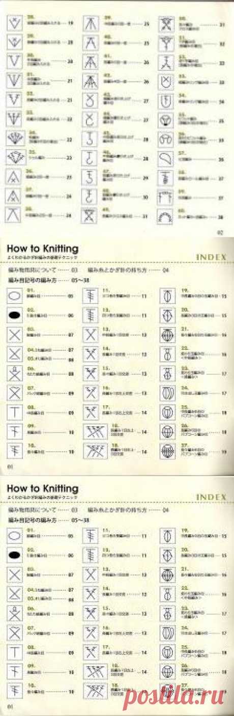 Расшифровка японских схем вязания крючком - азы для новичков