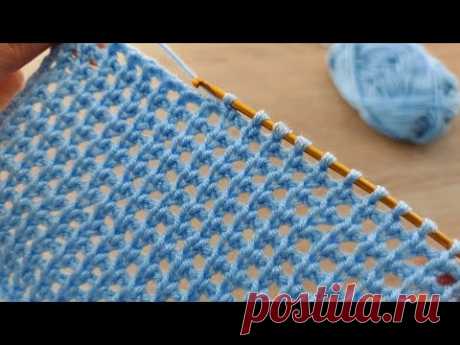 Super Very Easy Tunisian Knitting Model 🧡 Çok Kolay Çok Gösterişli Tunus İşi Örgü Modeli Yapımı