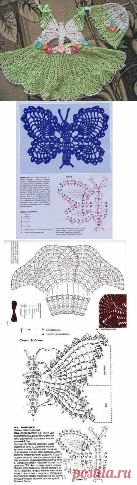 Детский сарафанчик &quot;Бабочка&quot; крючком.