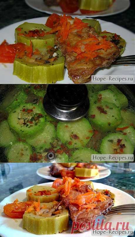 Тушёная курица с курагой и кабачками © Кулинарный блог #Рецепты Надежды