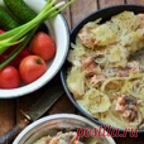 Горбуша с картофелем "На бережке" Кулинарный рецепт