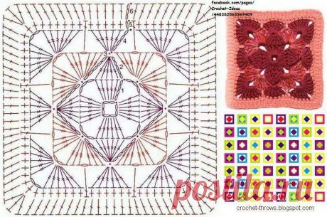 Квадратные мотивы крючком + схемы!(Часть1) - Подружки - медиаплатформа МирТесен