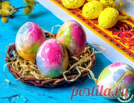 Пасхальные яйца "Космическая галактика" – кулинарный рецепт