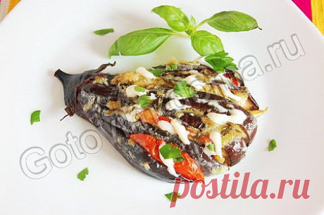 Рецепт: Веер из баклажанов или "Жар-птица"