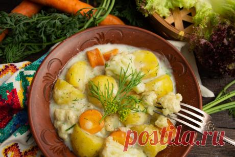 Молодой картофель с цветной капустой в молочном соусе. Пошаговый рецепт с фото — Ботаничка