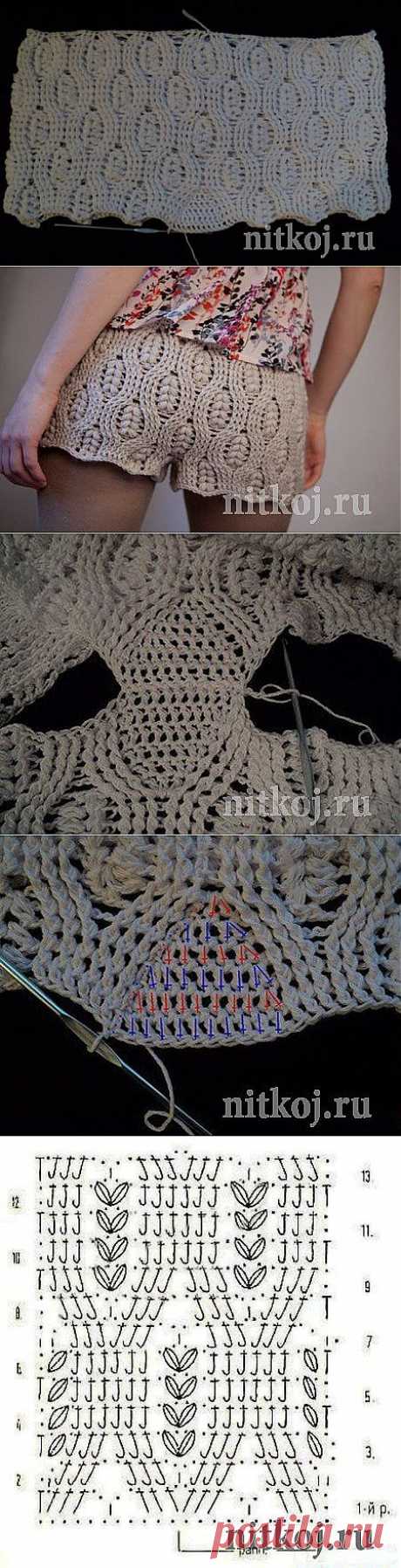 Шорты крючком узором «Колосок» » Ниткой - вязаные вещи для вашего дома, вязание крючком, вязание спицами, схемы вязания
