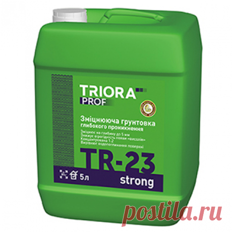 Укрепляющая грунтовка TR-23 strong TRIORA prof - Промышленное предприятие "ЗИП" Укрепляющая грунтовка глубокого проникновения TR-23 strong прекрасно подойдет для укрепления непрочных...