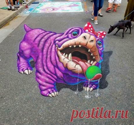 Крутой рисунок на фестивале мела