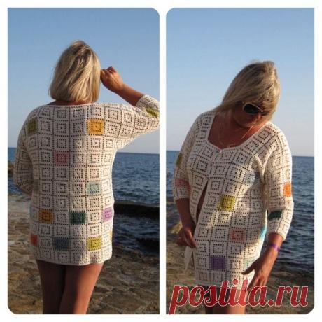 Кофточка " Квадратики" - Вязаные работы Надежды Sever - Группы Мой Мир