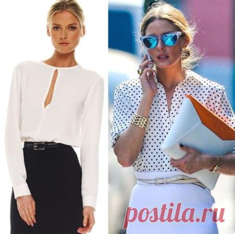 Белые воротнички с 9 до 6, или как носить белую блузку? | Trendy-u.ru