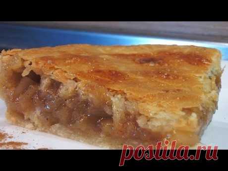 Яблочный пирог с корицей слоеный. Очень вкусно!