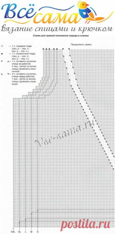 Серо-голубой пуловер спицами с шишечками - Пуловер