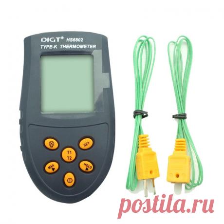 HS6802 High-precision Digital Thermometer with Two Temperature Thermocouples Mea - US$12.94