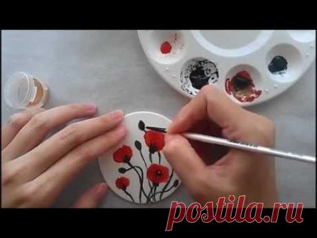 Poppy Spree Painting on Gumpaste
