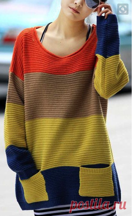 (269) Sweater with strong colour blocking Wow, could knit this | Mezgimas