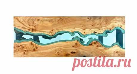 studio | Деревянная мебель со стеклянными реками