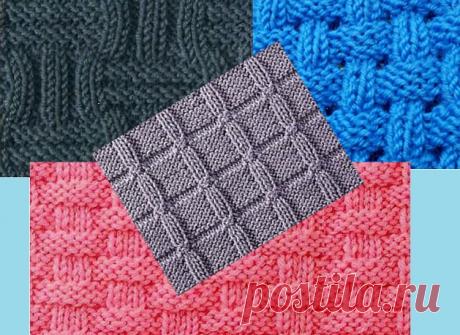 Вязание на спицах - Узоры спицами - Фактурные и теневые узоры - Разновидности узора "шахматка"