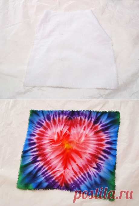 Мастер-класс по узелковому батику роспись салфетки узор «сердце» - Ярмарка Мастеров - ручная работа, handmade