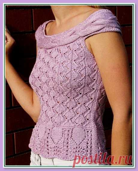 Топ летний спицами