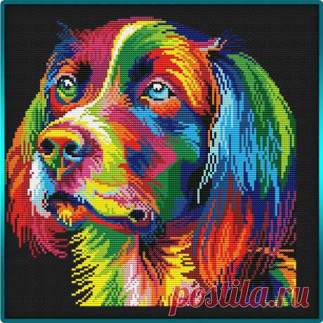 #Животные@clubrucodelnic
Радужный пёс
Схема  Жмите на картинку