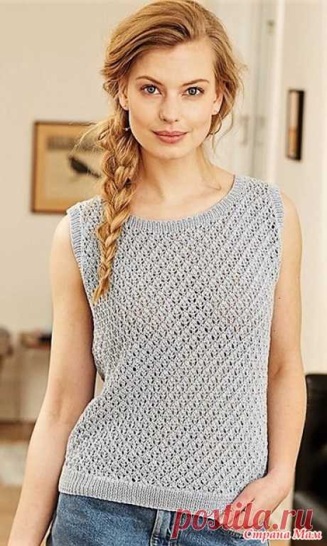 Классический топ с ажурным узором. Спицы. - ВЯЗАНАЯ МОДА+ ДЛЯ НЕМОДЕЛЬНЫХ ДАМ - Страна Мам