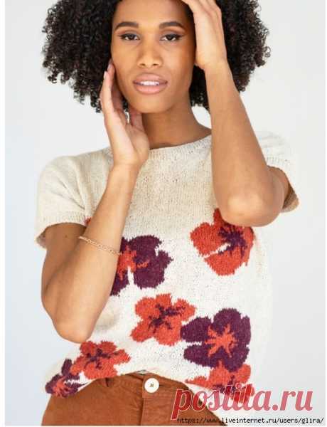 Топ с цветами от Berroco.