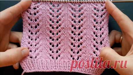 Очень простой, красивый, ажурный узор «Елочки» (Вязание спицами) — Журнал Вдохновение Рукодельницы