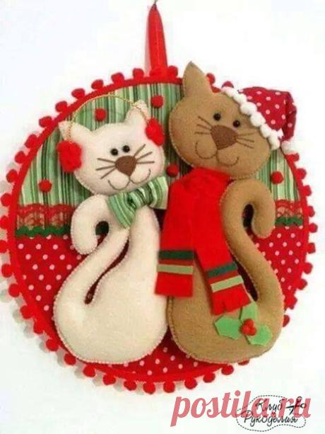 Котики из фетра. Выкройки. https://all-for-food.ru Котики из фетра. Выкройки.