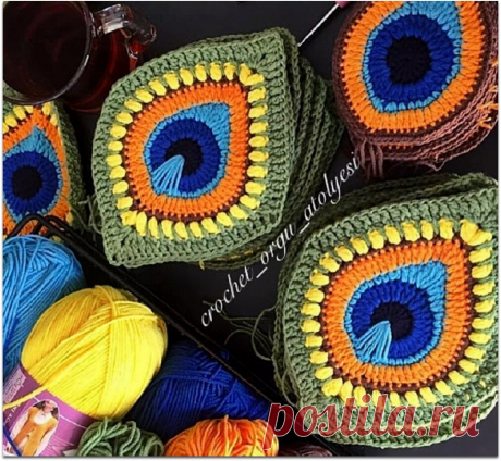 Турецкая рукодельница вяжет сказочные пледы крючком: цветочная поляна, павлиний глаз, яркая геометрия | Paradosik_Handmade | Яндекс Дзен